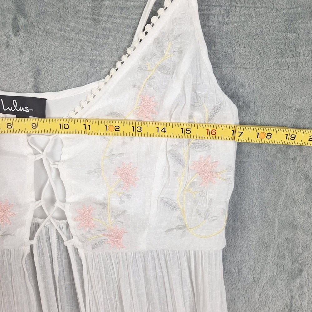 Lulus Slip Dress Large Boho Fairy Ethereal Floral Romantic Maxi Coquette Coastal - Picture 4 of 9